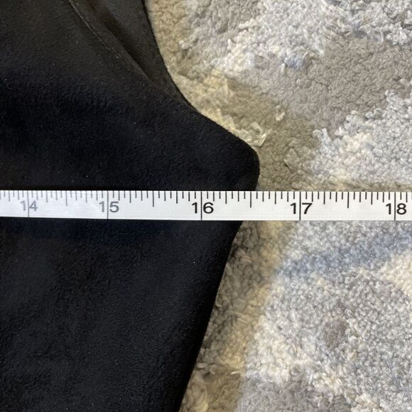 Calvin Klein Black Fit and Flare Dress‎ Faux Suede with Leather Trim Size 2 EUC - Picture 7 of 9